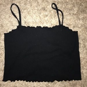 Black ruffle tank